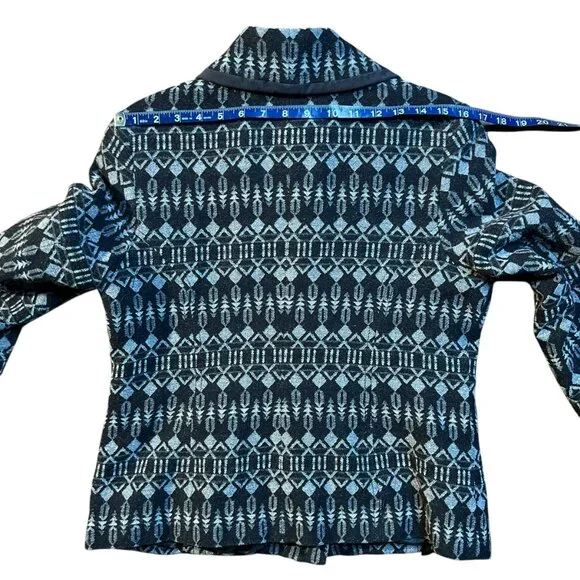 Women's Pendleton 100% Wool Jacquard Pattern Zipper Jacket Coat Blazer - Large - Picture 10 of 15